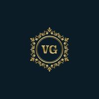 brief vg logo met luxe goud sjabloon. elegantie logo vector sjabloon.