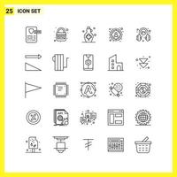 25 icoon set. gemakkelijk lijn symbolen. schets teken Aan wit achtergrond voor website ontwerp mobiel toepassingen en afdrukken media. vector