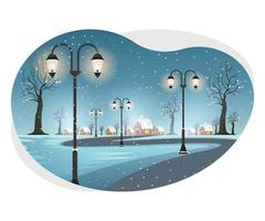 Kerstmis nacht winter mooi illustratie. vector