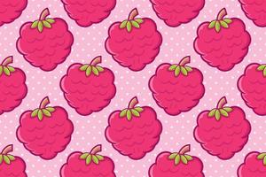 roze framboos fruit naadloos patroon vector illustratie