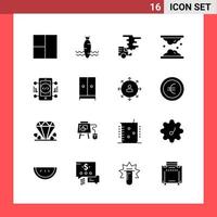 16 icoon pak solide stijl glyph symbolen Aan wit achtergrond. gemakkelijk tekens voor algemeen ontwerpen. vector