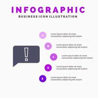 babbelen fout eenvoudig ui solide icoon infographics 5 stappen presentatie achtergrond vector