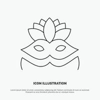 carnaval masker kostuum masker oog masker lijn icoon vector