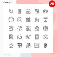 mobiel koppel lijn reeks van 25 pictogrammen van inkomen analyse baan tovenaar halloween bewerkbare vector ontwerp elementen