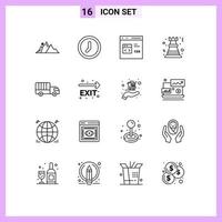 16 gebruiker koppel schets pak van modern tekens en symbolen van rots schaak gebruiker pion ontwikkelen bewerkbare vector ontwerp elementen
