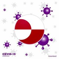 bidden voor Groenland covid19 coronavirus typografie vlag blijven huis blijven gezond nemen zorg van uw eigen Gezondheid vector