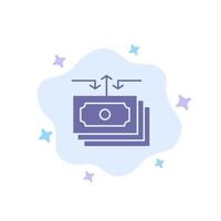 dollar stromen geld contant geld verslag doen van blauw icoon Aan abstract wolk achtergrond vector