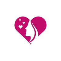 liefde Dames logo vector icoon illustratie ontwerp