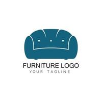 meubilair sofa logo ontwerp icoon sjabloon. huis decor interieur ontwerp vector