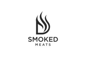 brief d voor rokerig restaurant logo ontwerp inspiratie vector