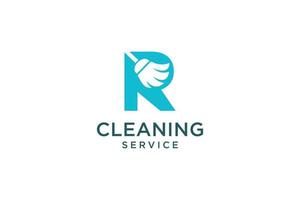 brief r voor schoonmaak schoon onderhoud onderhoud voor auto detaillering, huizen logo icoon vector sjabloon.