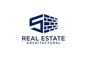 brief s voor echt landgoed verbouwing logo. bouw architectuur gebouw logo ontwerp sjabloon element. vector