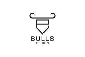 brief p logo, stier embleem, hoofd stier logo, monogram logo ontwerp sjabloon element vector