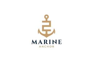 brief z monogram, anker logo. logo van jacht club, maritiem embleem. vector