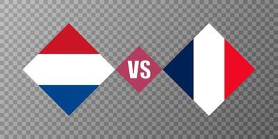Nederland vs Frankrijk vlag concept. vector illustratie.