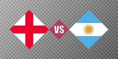 Engeland vs Argentinië vlag concept. vector illustratie.