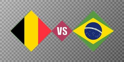 belgie vs Brazilië vlag concept. vector illustratie.