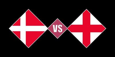 Denemarken vs Engeland vlag concept. vector illustratie.