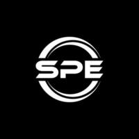 spe brief logo ontwerp in illustratie. vector logo, schoonschrift ontwerpen voor logo, poster, uitnodiging, enz.