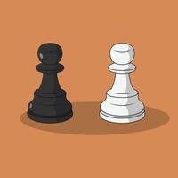 schaak pion zwart en wit vector icoon illustratie vlak stijl Aan oranje achtergrond voor web, landen bladzijde, banier, sticker, advertenties, advertentie, vlieger