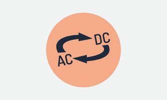 ac en dc Spanning icoon, eps 10. ac-gelijkstroom stroom symbool icoon vector illustratie ontwerp sjabloon web.