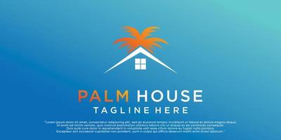 palm huis ontwerp vector met creatief gemakkelijk en uniek concept premie vector