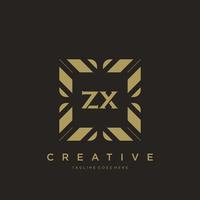 zx eerste brief luxe ornament monogram logo sjabloon vector