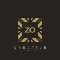 zo eerste brief luxe ornament monogram logo sjabloon vector