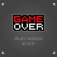 8-bit pixeltekst, game over. achtergrondpictogram voor spelactiva in vectorillustraties. vector