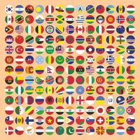 vector reeks van vlaggen van divers landen met afgeronde vormen