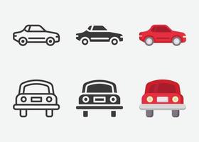 auto icoon set. verschillend auto's verzameling, auto in vlak stijl en schets. vector