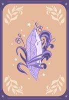 amethist. Purper kristal met takjes van een fabriek. de magie mineralen. ritueel amulet. wijnoogst illustratie in boho stijl. halloween, hekserij. voor logo, affiches, kaarten, spandoeken, kleding stof het drukken vector