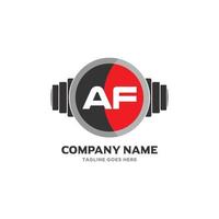 af brief logo ontwerp icoon geschiktheid en muziek- vector symbool.