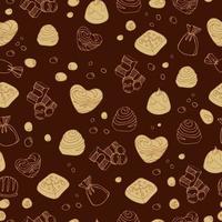 chocolaatjes in wijnoogst stijl. tekening illustraties. vector