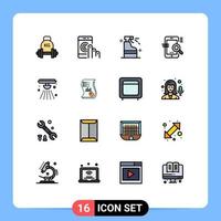 reeks van 16 modern ui pictogrammen symbolen tekens voor seo mobiel smartphone zoeken wasmiddel bewerkbare creatief vector ontwerp elementen