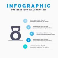 halter geschiktheid Sportschool optillen solide icoon infographics 5 stappen presentatie achtergrond vector