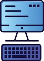 computer toetsenbord toezicht houden op berekenen vlak kleur icoon vector icoon banier sjabloon