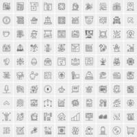 100 bedrijf pictogrammen voor web en afdrukken materiaal vector