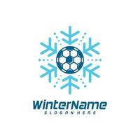 winter voetbal logo sjabloon, Amerikaans voetbal winter logo ontwerp vector