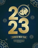 gelukkig Chinese nieuw jaar 2023, met goud abstract gebruikt voor sjabloon, banier, groet kaart. vector