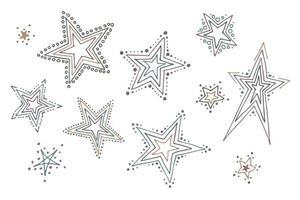 vector hand- getrokken ster clip art. tekening reeks voor afdrukken, web, groet kaart, ontwerp, decor