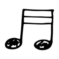 muziek- Notitie tekening. hand- getrokken musical symbool. single element voor afdrukken, web, ontwerp, decor, logo vector