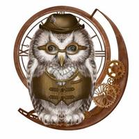 schattig waterverf uil in een steampunk stijl bedrijf pak Aan een transparant achtergrond. waterverf tekening gemaakt door hand. vector