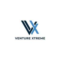 abstract eerste brief vx of xv logo in blauw kleur geïsoleerd in wit achtergrond toegepast voor sport bedrijf logo ook geschikt voor de merken of bedrijven hebben eerste naam xv of vx. vector