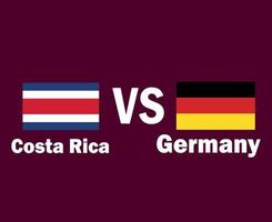 costa rica en Duitsland vlag embleem met namen symbool ontwerp noorden Amerika en Europa Amerikaans voetbal laatste vector noorden Amerikaans en Europese landen Amerikaans voetbal teams illustratie