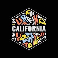 Californië surfing illustratie typografie. perfect voor ontwerpen t-shirts, overhemden, hoodies, poster, afdrukken vector