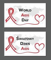 wereld AIDS dag. Engels en Pools. vector ontwerp.