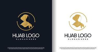 hijab logo met creatief stijl concept premie vector