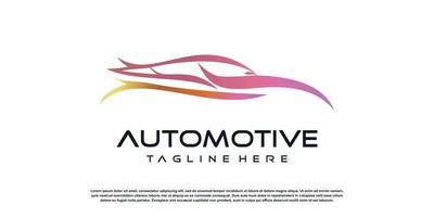 automotive logo ontwerp met creatief concept premie vector