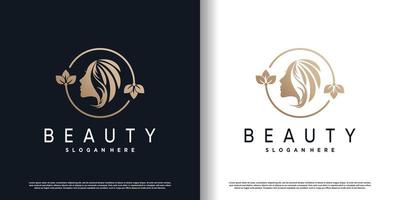 schoonheid logo ontwerp met creatief concept premie vector